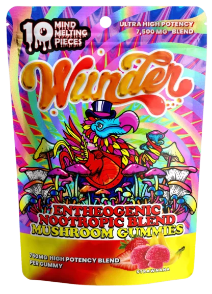 Wunder Entheogenic Nootropic Blend Mushroom Gummies - Strawnana